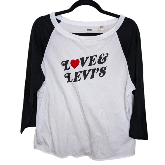 Levi’s “Love & Levi’s” Logo Baseball Top - Size M ❤️ - Picture 2 of 5